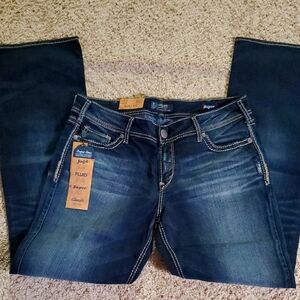 J #007 NWT SILVER Dark Blue Boot Cut Jeans